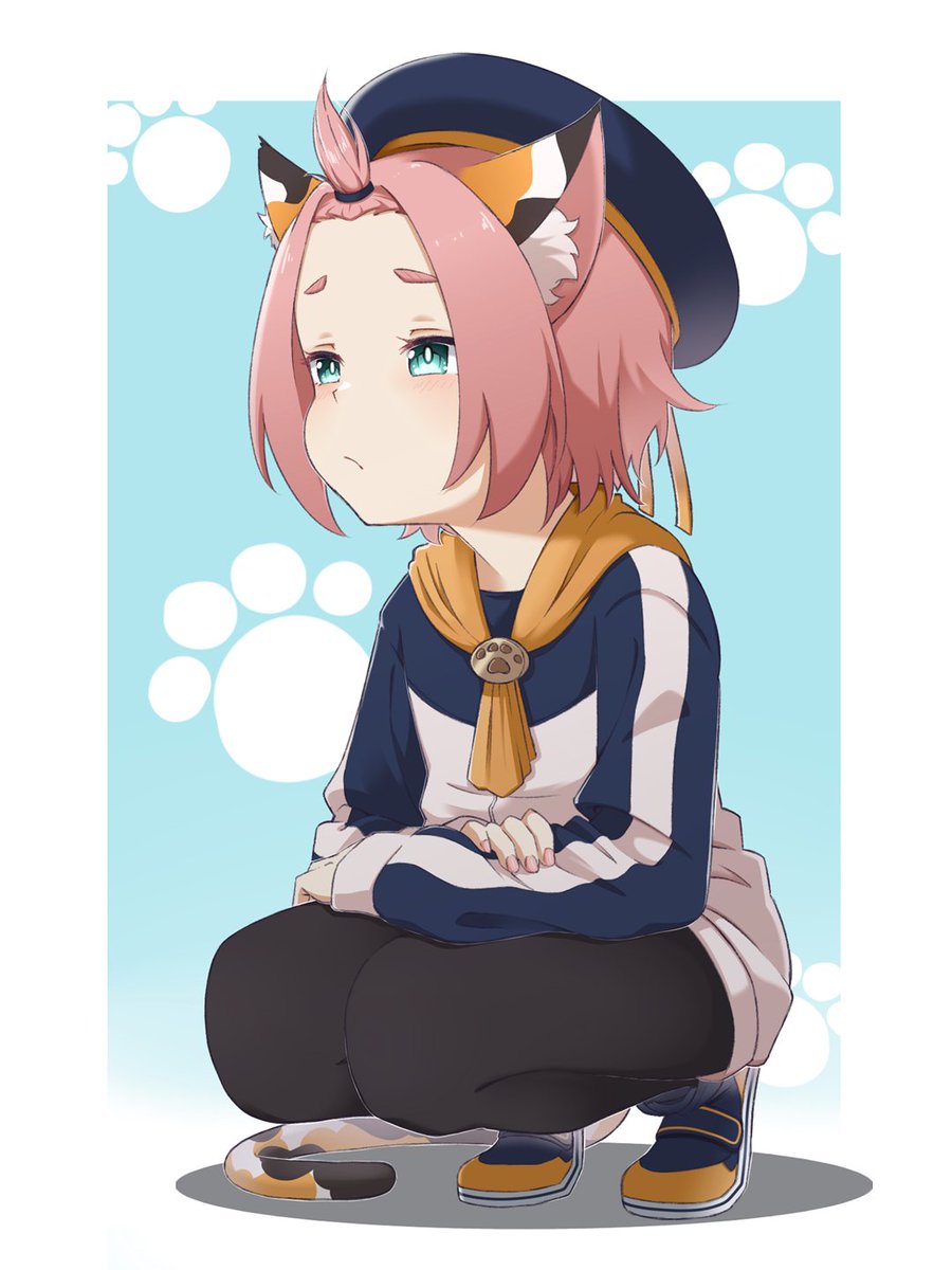 diona (genshin impact) 1girl animal ears cat ears solo paw print hat pink hair  illustration images