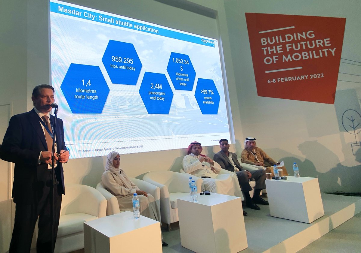 farida_mwd's tweet photo. Autonomous shuttles in MENA in practice: close to 1 million trips made in @Masdar in #AbuDhabi with @ZF_Group #2getthere - Werner Engl
Here's also a live glimpse of the shuttle currently in @ExperienceAlUla in #KSA (demo-phase) at the @UITPMENA #MTCE2022 Exhibition Hall
🚈🌍 https://t.co/PxTgpnhqbO