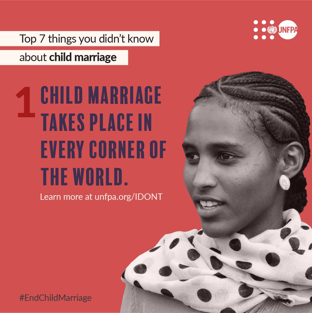 UNFPA_ESARO's tweet photo. 📢 @UNFPA is calling for a world to end #EndChildMarriage.

🚨 650 million women have been married before they turn 18.

🚨19% of women between the ages of 20-24 have been married.

🚨Teenage girls marry to escape difficulties like poverty and violence. #IDONT #Africa https://t.co/Ep8BotSXD6