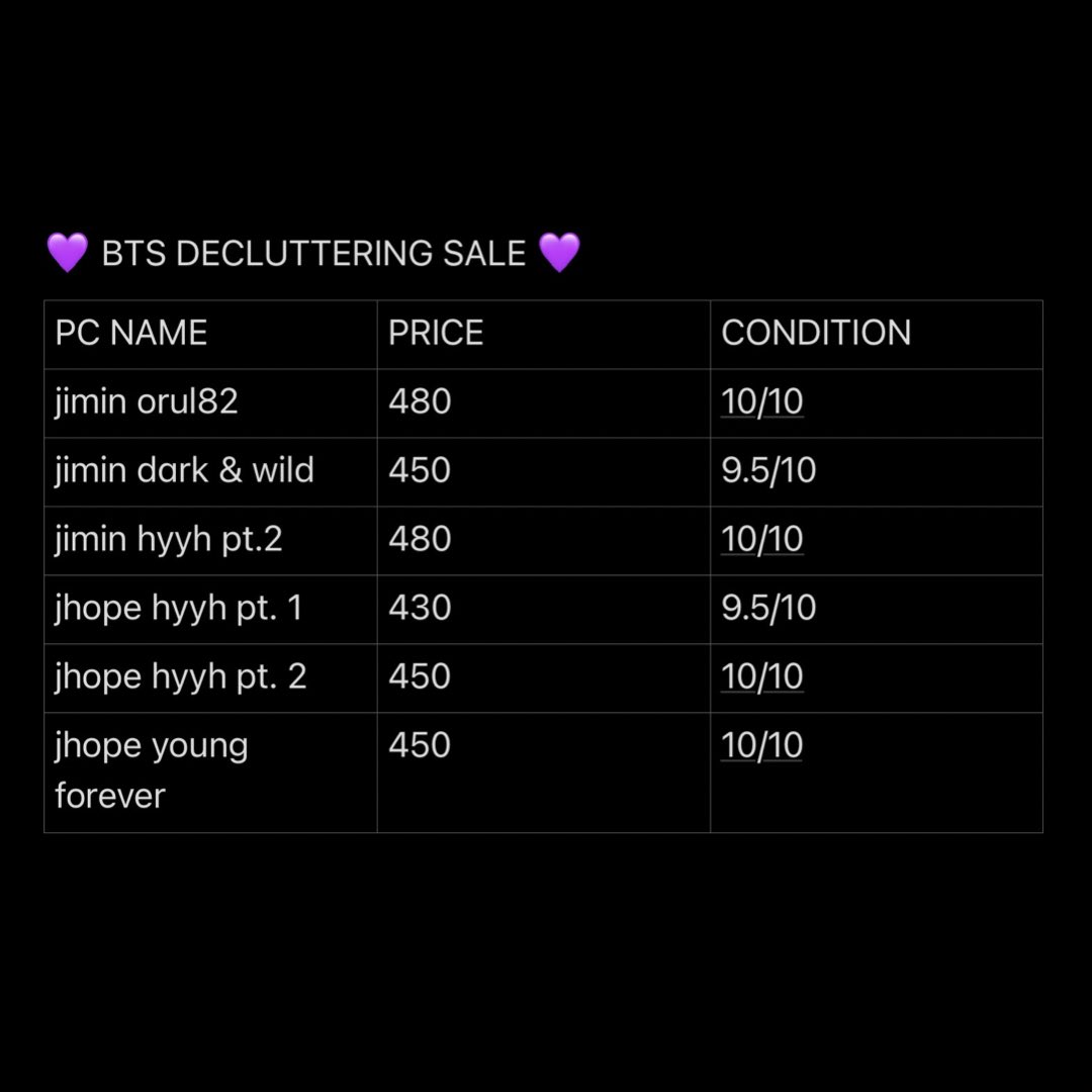 wts lfb ph

jimin &amp; jhope photocards
♡ all onhand and from old manu
♡ see pic for the prices + condi
♡ payo | mop: gcash, mod: ggx
♡ rfs: badly need funds

dm if interested! :)

🏷 bts bangtan orul82 dark and wild hyyh yf album pc poca photocard rare