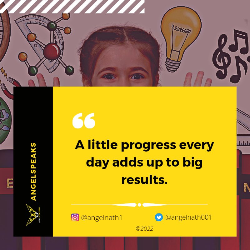 _angelnath's tweet photo. A little progress every day adds up to big results. Consistency is the key to successful living. 

Are you consistent?

#Angelspeaks #PositiveVibes #Mindset #littleprogress #successfulliving #consistency https://t.co/kJbaPdCSuX