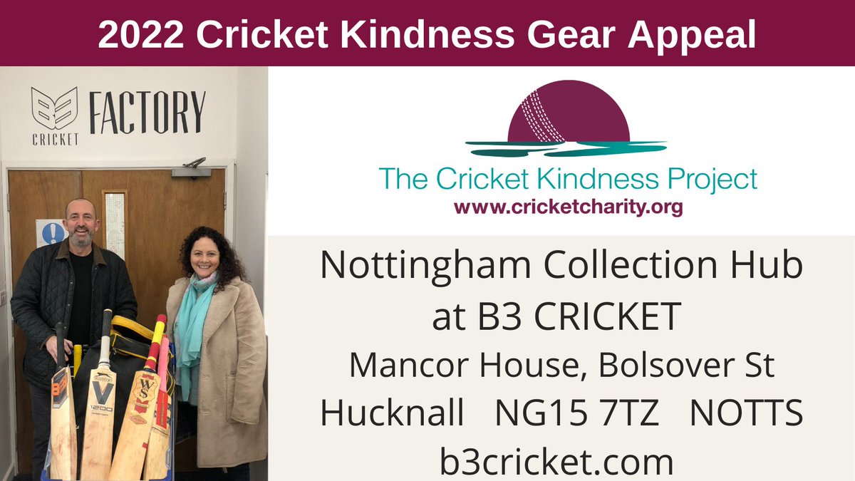 Great seeing <a href="/blathers66/">Michael Blatherwick</a> &amp; <a href="/blathers72/">Paul Blatherwick</a> at #B3CRICKET &amp; picking up kit donated to #CricketKindnessProject. 

If you're in #NOTTS with spare junior / adult kit, pls drop it at #B3CRICKET &amp; I'll redistribute to needy cricketers. Pls share with NOTTS mates. #cricket #CommunitySpirit
