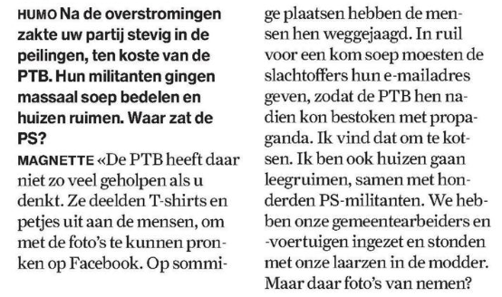 LLogghe's tweet photo. Flagrante leugens van @PaulMagnette in #humo vandaag. Zodra de regen stopte zijn de #solidariteams gaan helpen. Uiteindelijk engageerden meer dan 2000 mensen zich. Hele dagen, met benen en armen in de modder. Het enige wat we vroegen: waar kunnen we helpen?
#ookikbengaanhelpen https://t.co/z8z00EhACu