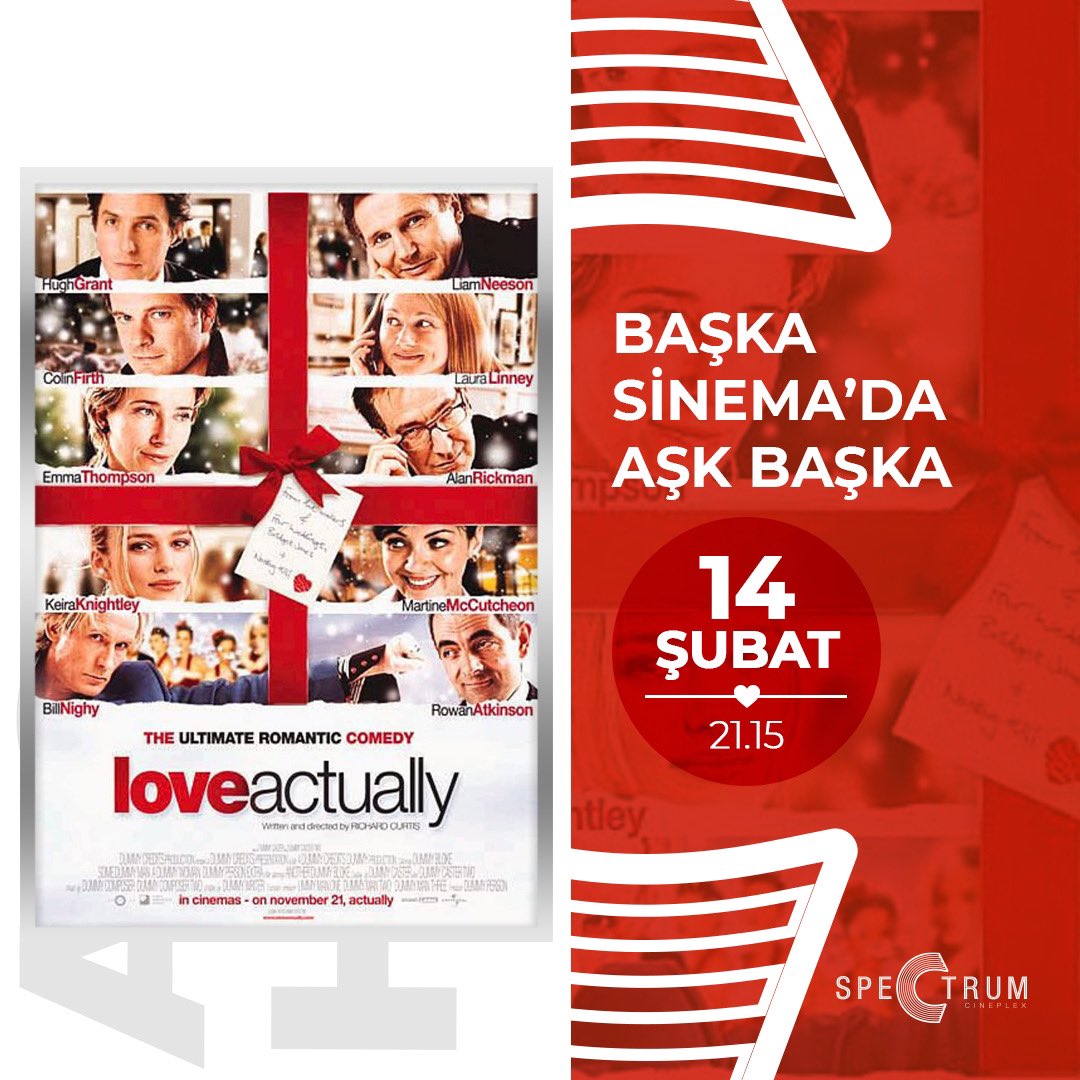 Başka Sinema’da Aşk Başka 😍

Sevgililer Gününe özel Aşk Her Yerde/Love Actually filmi 21:15’de tek seansta sizlerle buluşuyor. Sen de bu keyifli filmi izlemek için hemen biletini satın alabilirsin. 🎬

📌Biletler satışa açılmıştır. 

#SpectrumSinema #Sinema