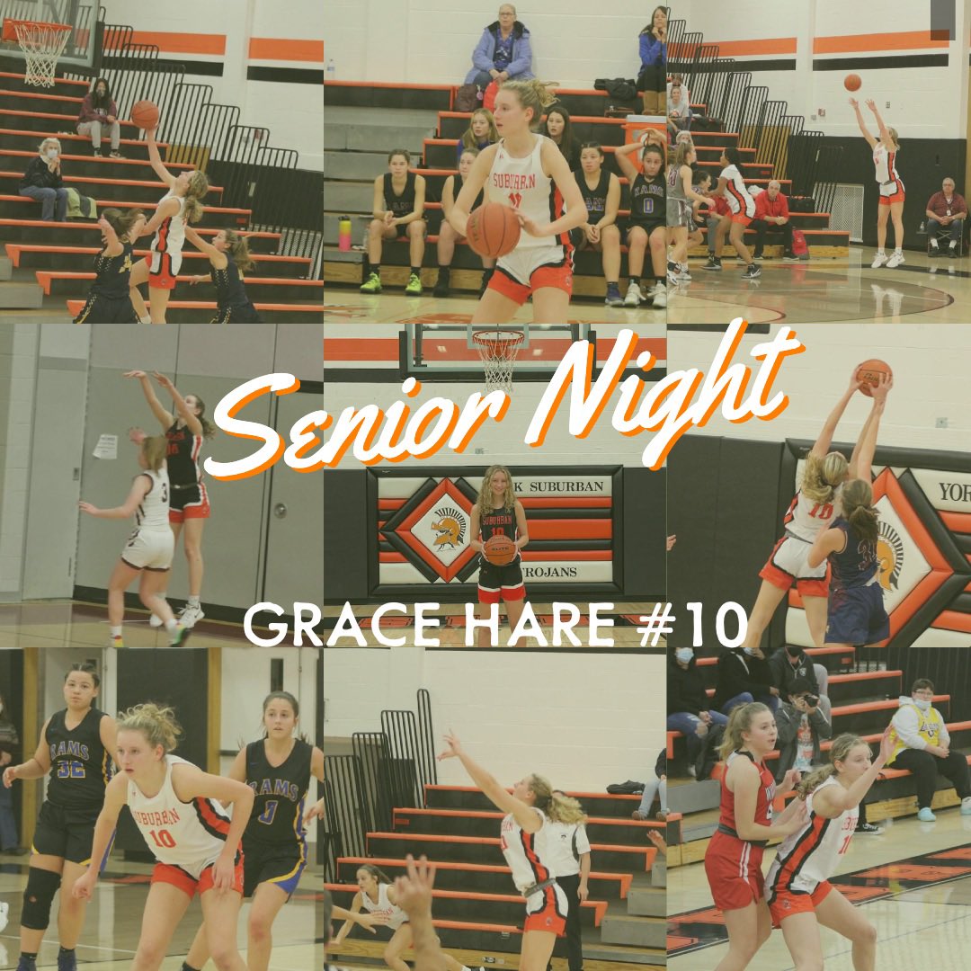 YSGBasketball's tweet photo. Senior Night tonight for #10 - Grace Hare! She's been nothing short of amazing - on and off of the court! Someone's going to be very lucky to have her for 4 more years!! 🏀 https://t.co/6TD5lBfh5j