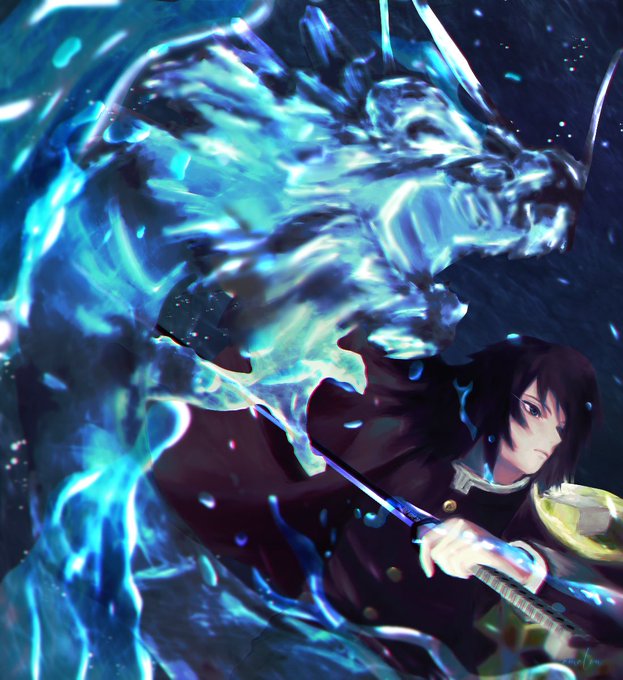 amatou80さんがTwitterに投稿した冨岡義勇(鬼滅の刃)のイラスト。