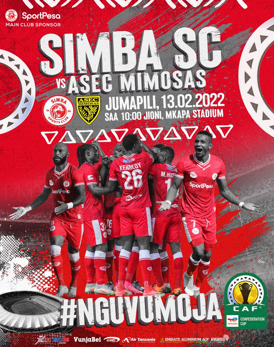 SimbaSCTanzania's tweet photo. Mechi kubwa kwa timu kubwa 🔥

Unakosaje sasa kwenye mechi ya kimataifa kama hii? Nunua tiketi yako sasa. #NguvuMoja https://t.co/HbfFB0w9sQ