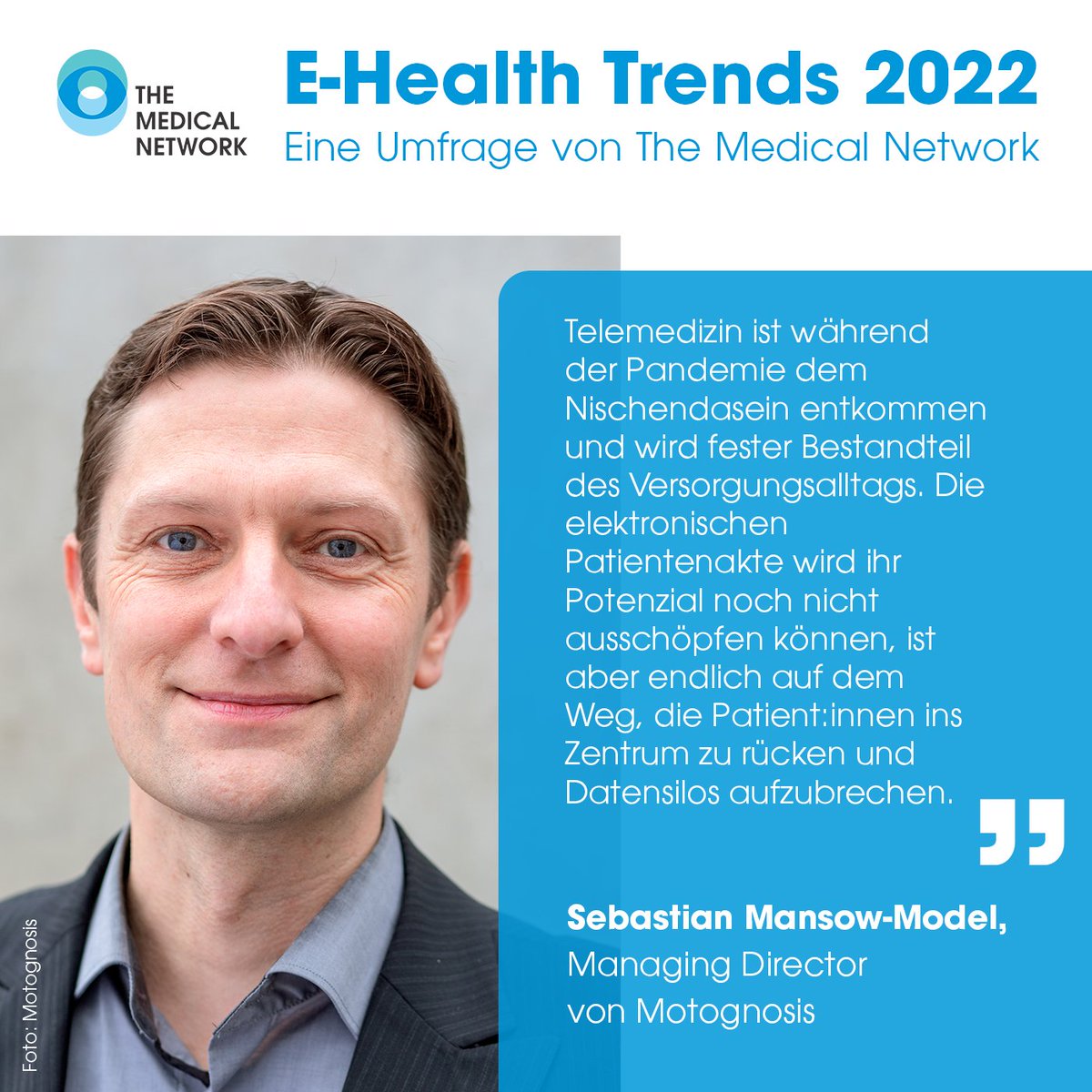 Jetzt lesen in der aktuellen Ausgabe des 
<a href="/hcmZwitscher/">Healthcare Marketing</a> Healthcare Marketing Magazins: Die wichtigsten Trends der E-Health-Branche 2022 von Autorin Andrea Buzzi - unter anderem mit Statements von <a href="/boutellier/">David Boutellier</a>, <a href="/hkloepper/">Hannes Klöpper</a> und Sebastian Mansow-Model von <a href="/motognosis/">Motognosis</a>. #trends22