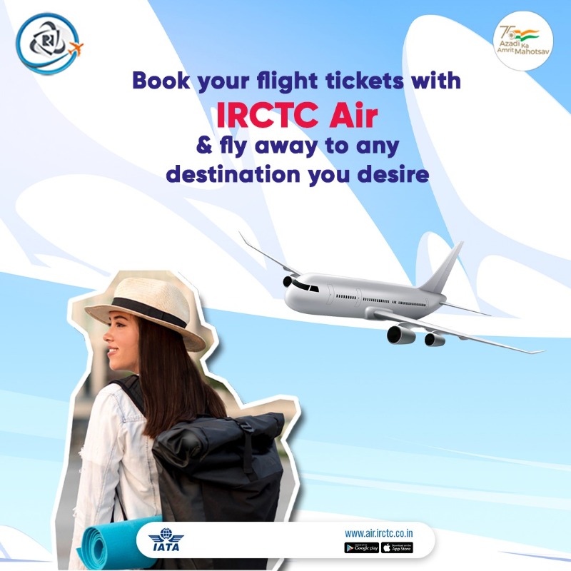 IRCTCofficial's tweet photo. So, when are you #booking your #flight #tickets with us? Download the #IRCTCAir app today &amp; #avail exciting booking #benefits on every flight booking. For hassle-free #LTC claims, #special #DefenceFares &amp; more visit https://t.co/fLKvfBulvZ https://t.co/NsrfRf61hT @AmritMahotsav