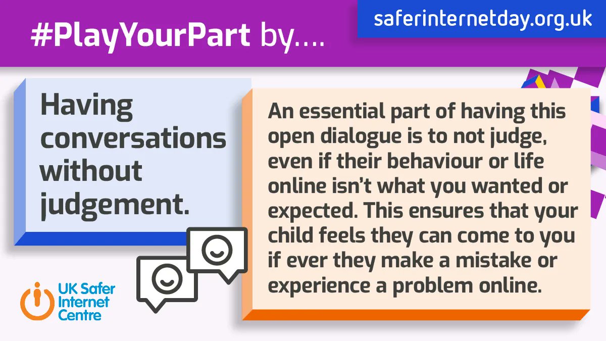 UK_SIC's tweet photo. 'What can you do if you fall out with a friend online?' - We have created #SaferInternetDay Conversation Starters to help you spark a conversation about online safety with your family. https://t.co/y7MI5HKkrD #PlayYourPart https://t.co/FLPQ8hYgJ9