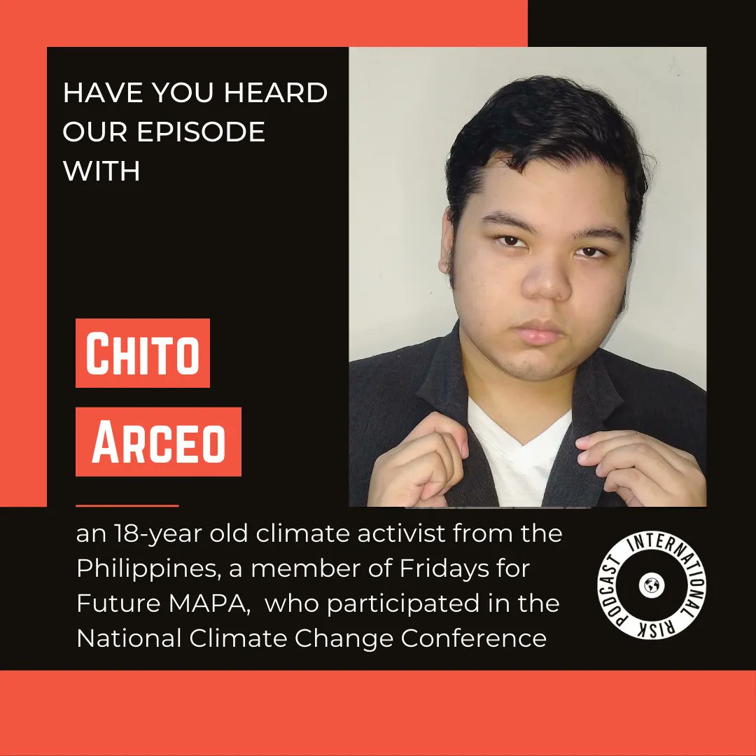 Chito, who is a Regional Coordinator of Youth Advocates for Climate Action Philippines and the President of the Abacan River and Angeles Watershed Youth Council, calls for climate justice for all. Listen to the episode on our website or your favourite streaming service! #Climate