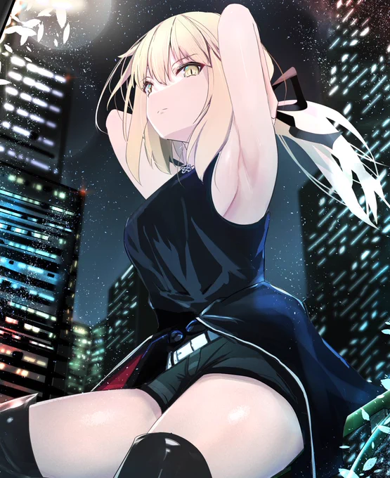 新宿霊衣の黒王が髪結ってるとこ #FGO 
