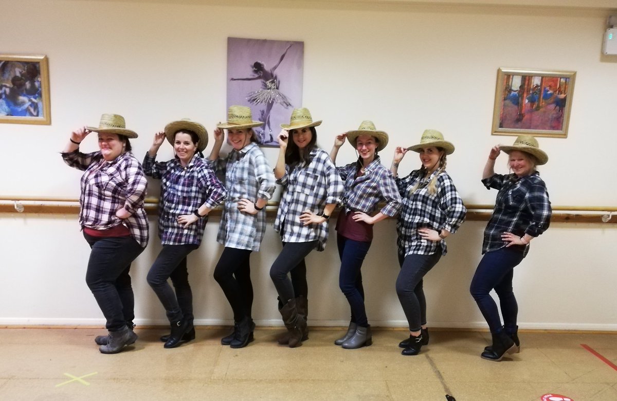 Our current Adult Class Course looking fabulous last night in their matching outfits - If you hadn't guessed, the current course is Line Dancing!