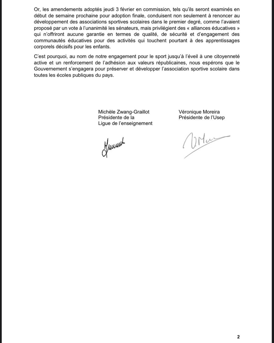 Non au dépôt de l’amendement qui vise à privatiser le service public du sport scolaire !! 

A diffuser ! 

<a href="/usepnationale/">USEP nationale</a>