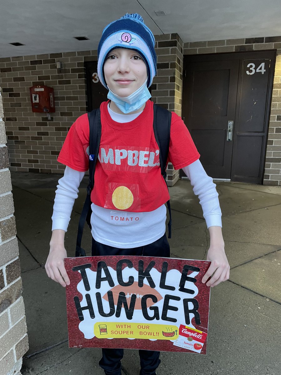 MartinWildcats's tweet photo. One of our Rockstar students getting the word out during student arrival for our soup drive this week!  Please support him and all our students by dropping off soup at Martin this week. @sandy_forand @BillBlackRI https://t.co/JXF9nzg5XS