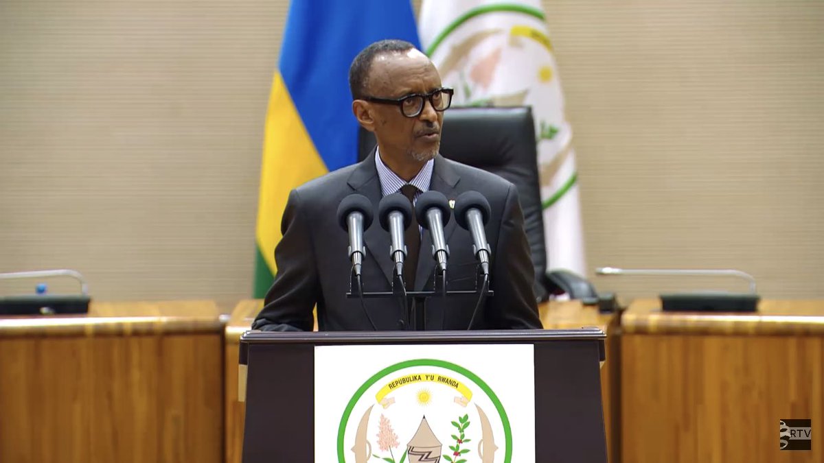 VirungaPost's tweet photo. President Kagame on Rwandan troops in Central African Republic: We have contingents of two kinds there; UN Peacekeepers and another force that was a bilateral agreement between the two countries. https://t.co/H92EQPioSc