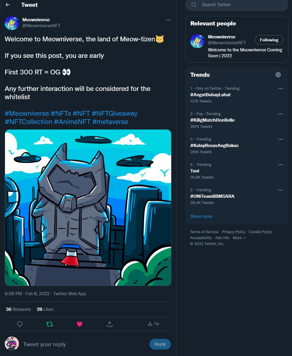 CryptoRiick's tweet photo. @MeowniverseNFT done https://t.co/91RmAT51RW