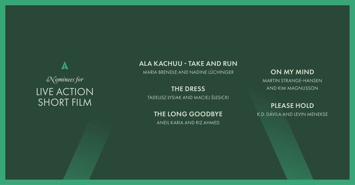 Short on time, big on talent, here are this year's nominees for Live Action Short Film. #Oscars