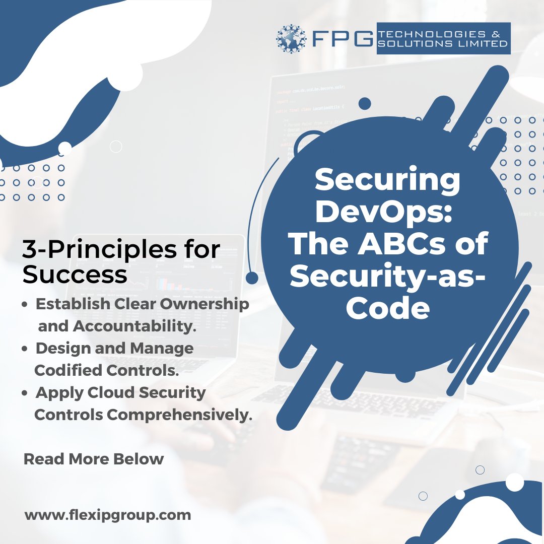 FpgTechnologies's tweet photo. Securing DevOps: The ABCs of Security-as-Code.
3-Principles for Success: 1.Establish Clear Ownership and Accountability. 2. Design and Manage Codified Controls. 3. Apply Cloud Security Controls Comprehensively
Read More Here:https://t.co/ARdMVGG1ma
#Flexsecure #Microsoft #devops https://t.co/JYdkrIRUDJ