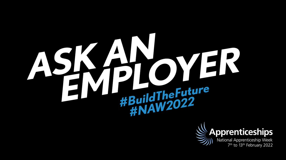 Apprenticeships's tweet image. All day today, employers across the country are taking the🎤to tell you how apprenticeships have helped their businesses.
Join us for an employer Q&amp;amp;A, supported by @NationalCareers between 11am-1pm. 
Tag us in your questions using #AskAnEmployer and #NAW2022

#SkillsForLife