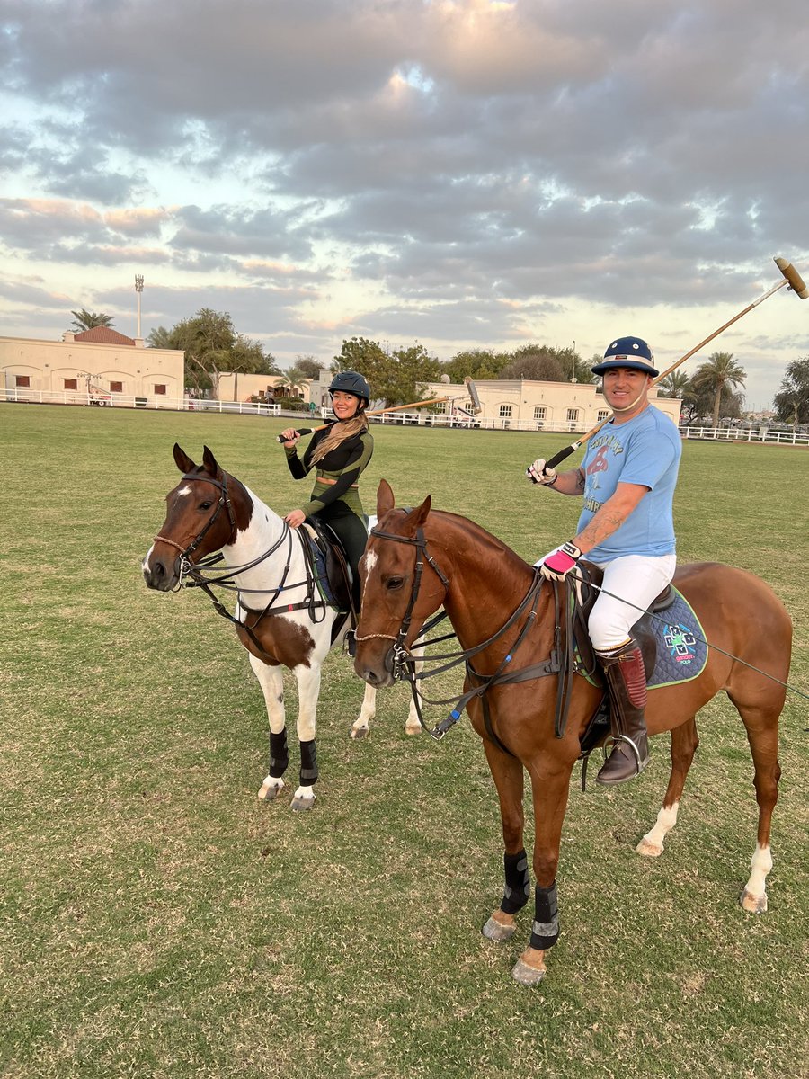JamesFpolo's tweet photo. Back in #Dubai teaching #polo again in the beautiful winter sun. Contact me if you’re in the UAE and are after polo lessons, stick and ball or chukkas. https://t.co/pNWB5X68hP