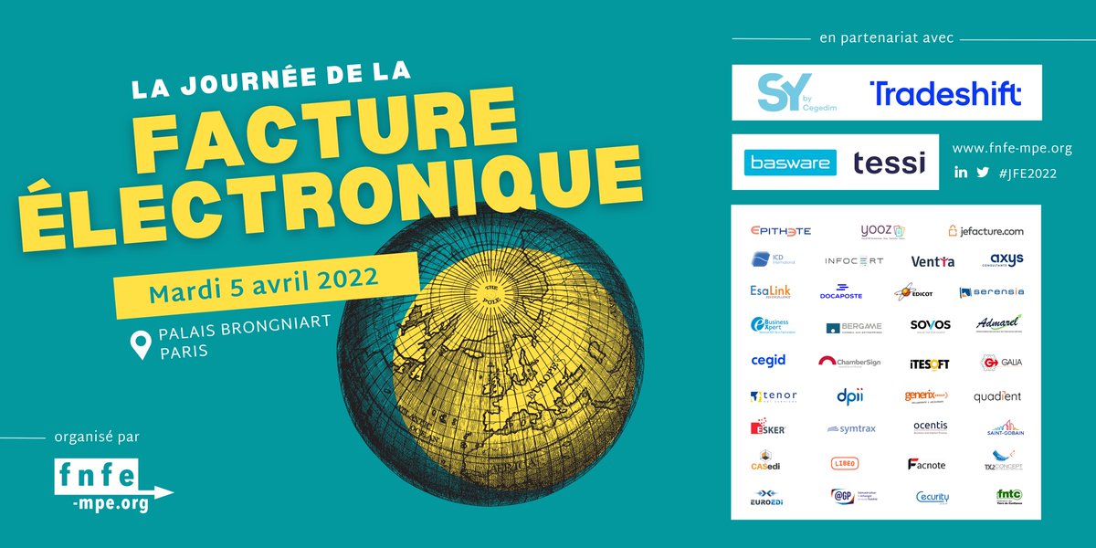ErwanClorennec's tweet photo. SaveTheDate I La #JFE2022 aura lieu le : 

🗓 le 5 avril 2022
📍Au Palais Brongniart

Le @commfnfe, Forum de la #FactureÉlectronique, organise la Journée de la Facture Électronique, dont @axysconsultants sera partenaire 🤗

#Finance #Achats #Einvoicing

https://t.co/XSB99hj6WH https://t.co/cKzktg93gV
