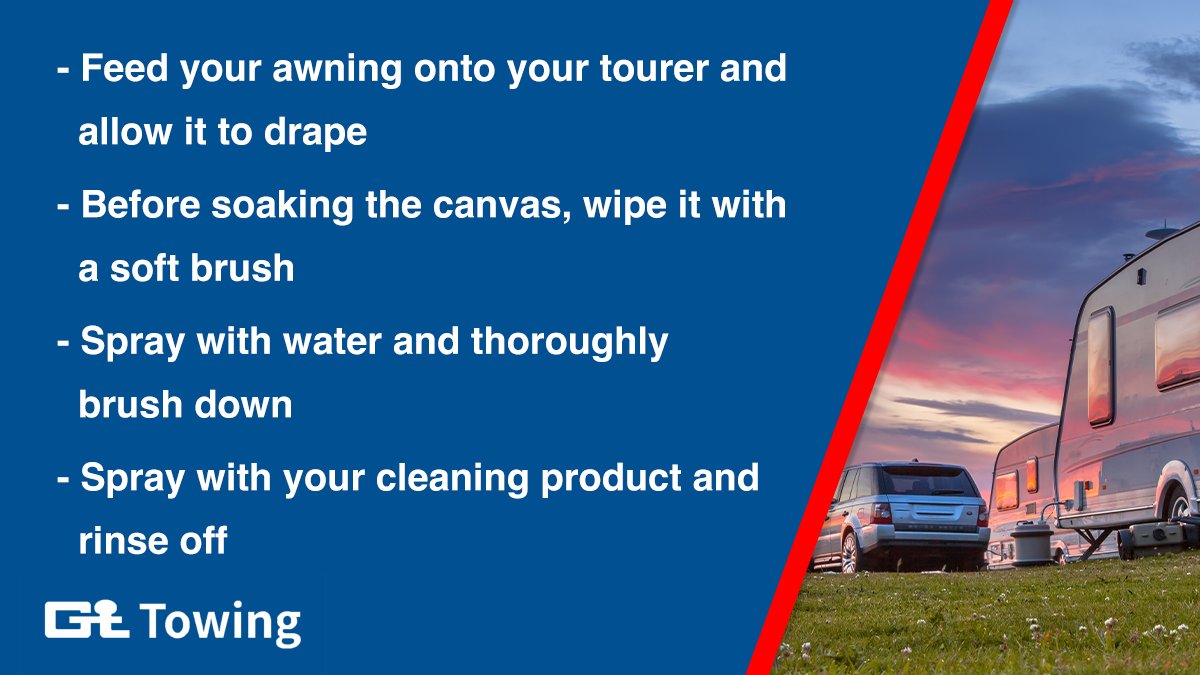 GT_Towing's tweet photo. How to keep your caravan awning clean!
#caravan #trailertips #caravanning https://t.co/wiNekIJGTa
