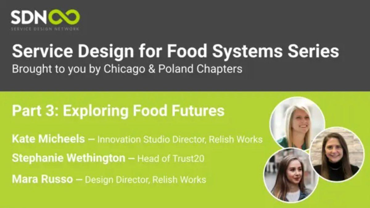 SDNetwork's tweet photo. Join @sdnchi & Poland #sdnchapters to continue their series about #servicedesign for food systems with social & sustainable impact with two case studies by Relish Works.
Sign up for this free event: https://t.co/gcz6vZMTpe
Today: Part 3, February 8, 2022 / 12 PM CST / 7 PM CET https://t.co/iNDasb6vdw