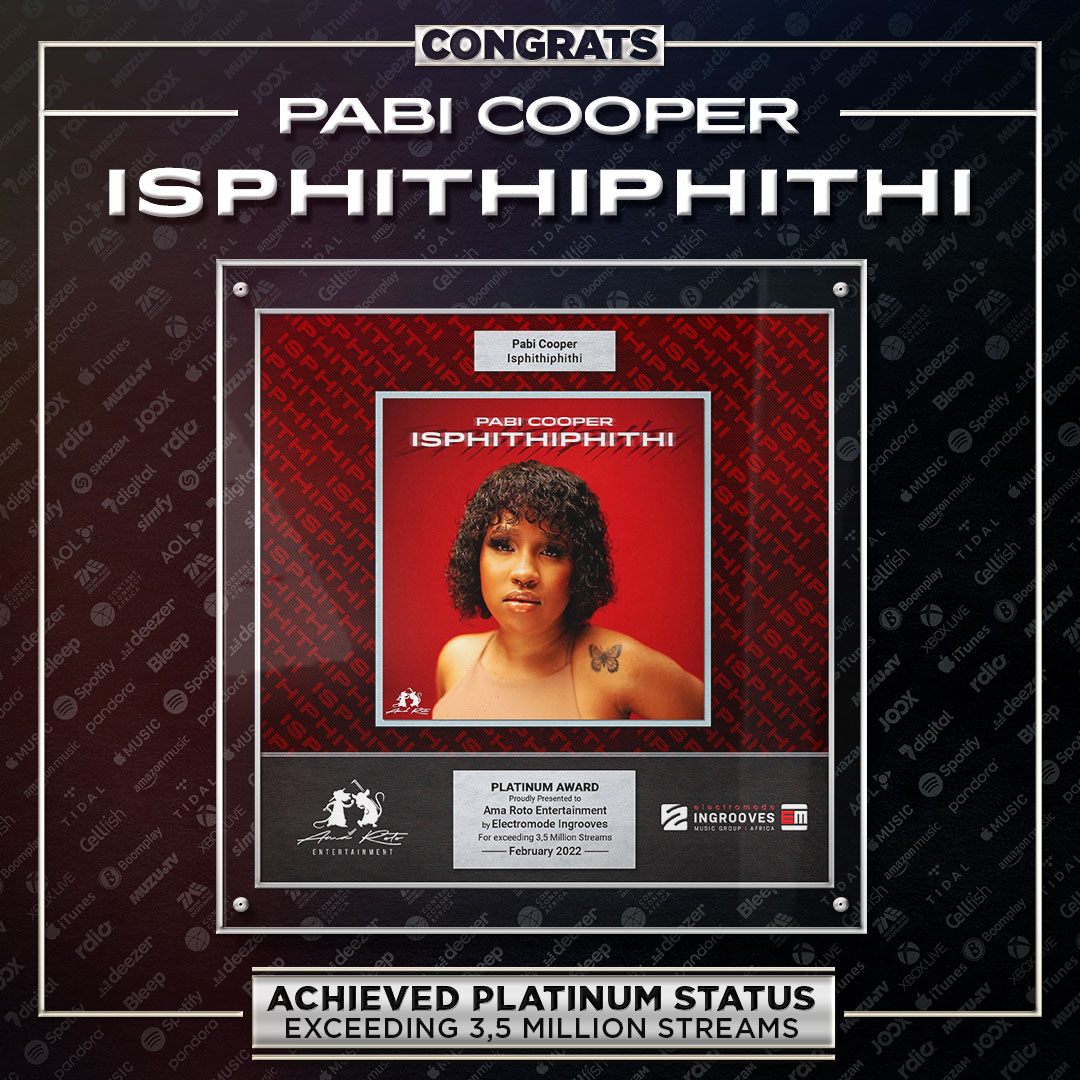 PLATINUM GIRLS WORLDWIDE ‼️ 

<a href="/cooper_pabi/">Pabi Cooper🥷 zA</a>'s 'Isphithiphithi' reached PLATINUM STATUS in 6 months! 😎🤩