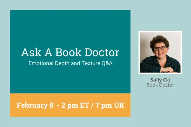 ProWritingAid's tweet image. Join us today as our favorite Book Doctor, Sally O-J, provides practical advice and training on this month's topic—Emotional Depth and Texture—followed by a Q&amp;amp;A. 🙋

Register for FREE 👉bit.ly/3u6LKeD

@SOJseaside #writer #amwriting #WritingCommunity