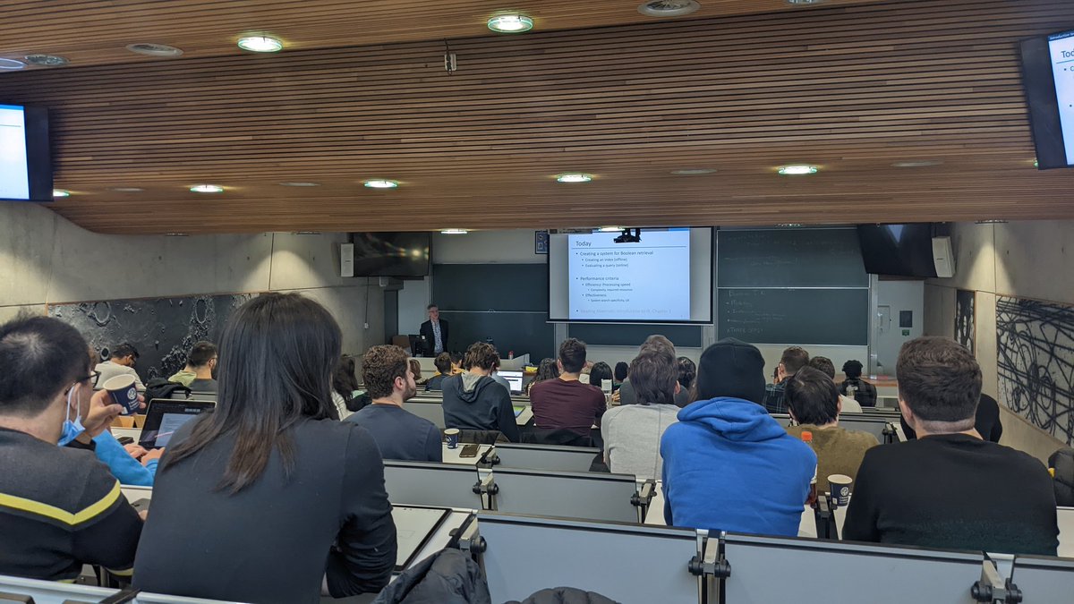 First lecture of the Information Retrieval course <a href="/LIACS/">Leiden Computer Science</a>. Happily co-teaching with my colleague for many many years, <a href="/wesselkraaij/">Wessel Kraaij</a>