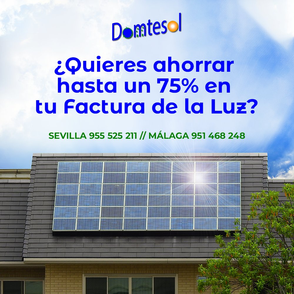 InfoDomtesol's tweet photo. Las #placassolares, una elección acertada para #viviendas que apuestan por #energíaslimpias y aspiren a un #ahorro en la #facturaeléctrica

Pídenos presupuesto sin compromiso 📞 955 525 211 // 951 468 248 https://t.co/7u1cBfnSQh