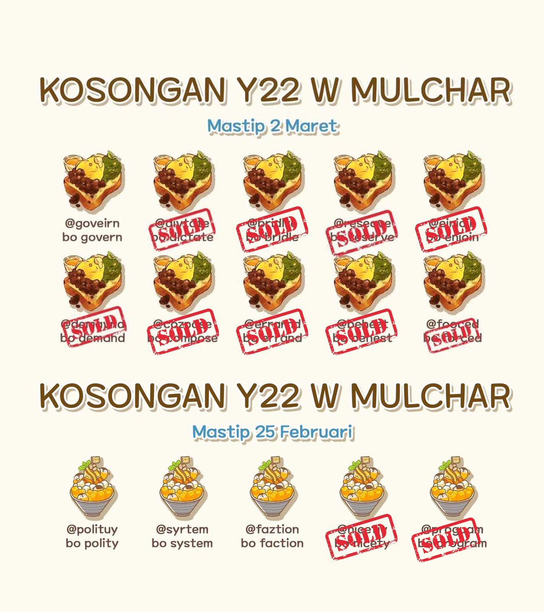 Wts kosongan y22 w/ mulchar

♡ verif all
♡ go green
♡ masuk ht mt, boleh test
♡ dapet wa verif
♡ gak kena limit 12h (tergantung device)

♡ mastip
25 Februari : 5.000 /acc
2 Maret : 6.000 /acc