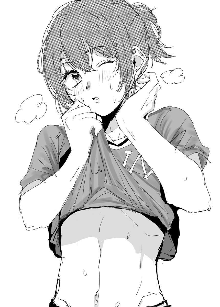 人見ちゃん原作では腹チラNGらしいからあわてて描いた。女の子みたいだけど、しっかり男の子なんだゅ 