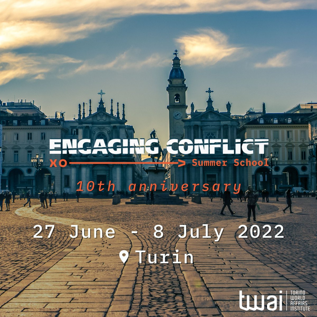 Twai_Torino's tweet photo. Engaging Conflict 2022: back to Turin!

2022 is a special year. It marks the 10th anniversary of the #EngagingConflict Summer School as well as a return to the place where it started ten years ago: Turin.

👉https://t.co/UYzCd4s9Eu https://t.co/n0RBT3iHFY