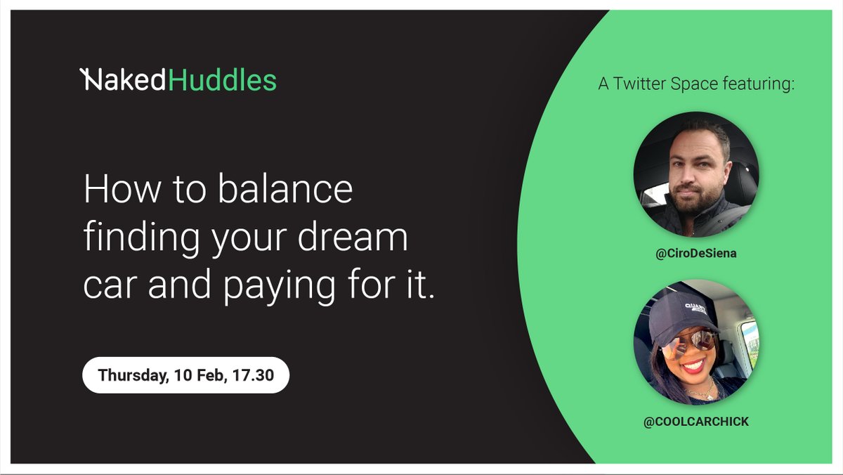Join us for a Twitter Space with <a href="/CiroDeSiena/">Ciro De Siena</a> and <a href="/CoolCarChick/">COOLCARCHICK</a> on Thursday 17:30 as we discuss finding the balance between the car you really want and the car you can afford. Set a reminder on the link below 👇

x.com/i/spaces/1dRJZ…