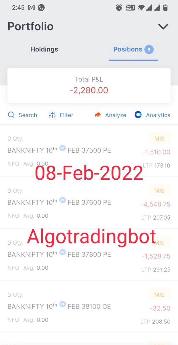AlgoTradesBot's tweet image. PNL % : -0.15%

PNL from 6601 to -6100 then closed to -2280 #AlgoTradingbot