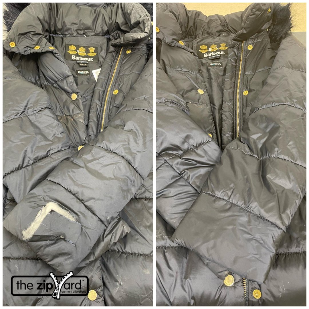 ✂️ Before &amp; After ✂️
Fantastic fix from our <a href="/zipyardleeds/">The ZipYard Leeds</a> team. Breathing years more life into this <a href="/Barbour/">barbour</a> jacket. So often you can fix your garments rather than throwing them away. A new panel, a fixed zip, shortened sleeve or lengthened hem: thezipyard.co.uk/store-location…