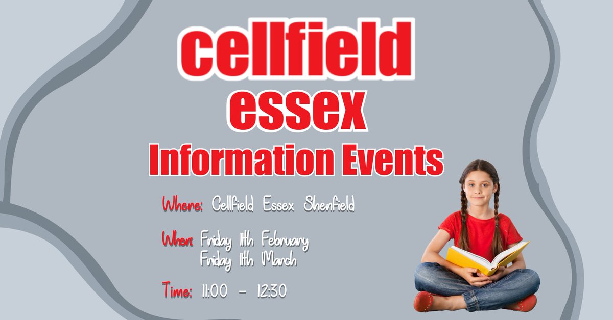 CellfieldE's tweet photo. FREE Dyslexia Information Events at Cellfield Essex Shenfield!

We will be discussing a variety of topics that will provide you with a stronger understanding of dyslexia as well as how we can help at Cellfield Essex.

To book your space, visit: https://t.co/iYig6yrfU9 https://t.co/3o9rm5hVS5