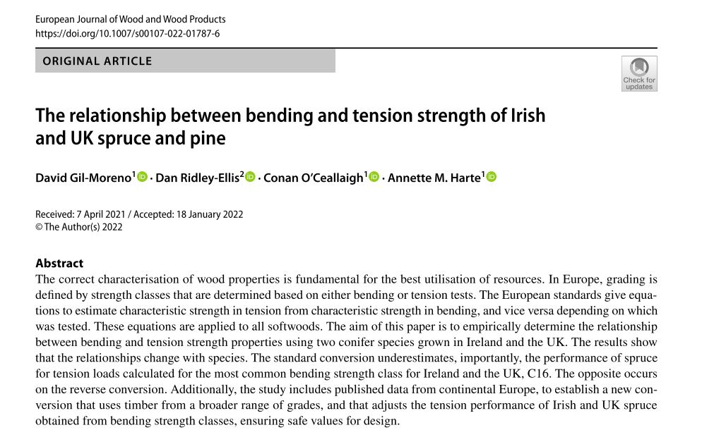 The latest paper is now available which examines "The relationship between #bending and #tension strength of Irish and UK #spruce and #pine 
🌲🌍
Download: 
nuigalway.ie/terg/publicati…