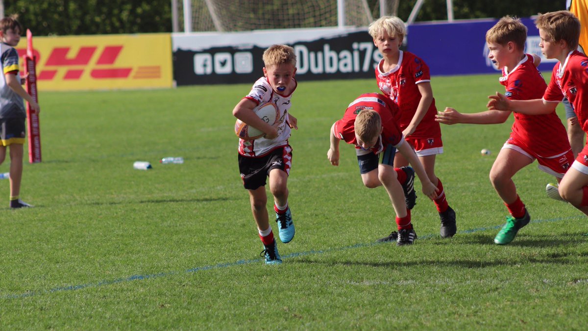 BSAKAbuDhabi's tweet photo. We were thrilled to be sent more pictures of BSAK students playing for Harlequins teams, in the HSBC Rugby Festival in Dubai, a few weekends ago. Two teams in the U11 age group made it to the finals after a long absence from the pitch. #GoBSAK #BSAKSports https://t.co/5doAb2plFh