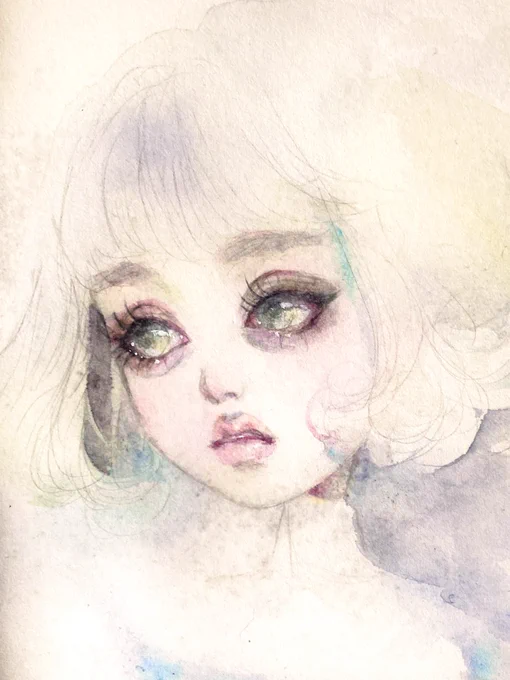 水彩紙の切れ端がたまってきたので練習したり試作したり🎨

透明水彩ドローイング
【髪を切ったアリス】 