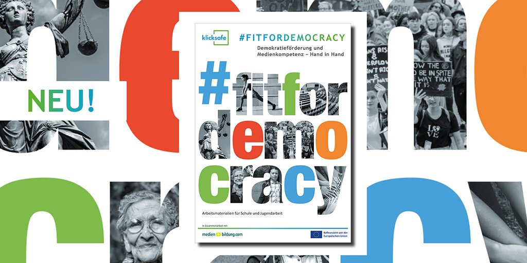 klicksafe's tweet photo. Passend zum Motto des heutigen #SaferInternetDay könnt ihr euch mit unserem neuen Unterrichtsmaterial #fitfordemocracy machen. Jugendliche trainieren damit an verschiedenen Stationen ihre #Demokratiekompetenz. https://t.co/8g8Hy5HleL
#SID2022 #twlz @mbcom_rlp https://t.co/zdlazn8mWx