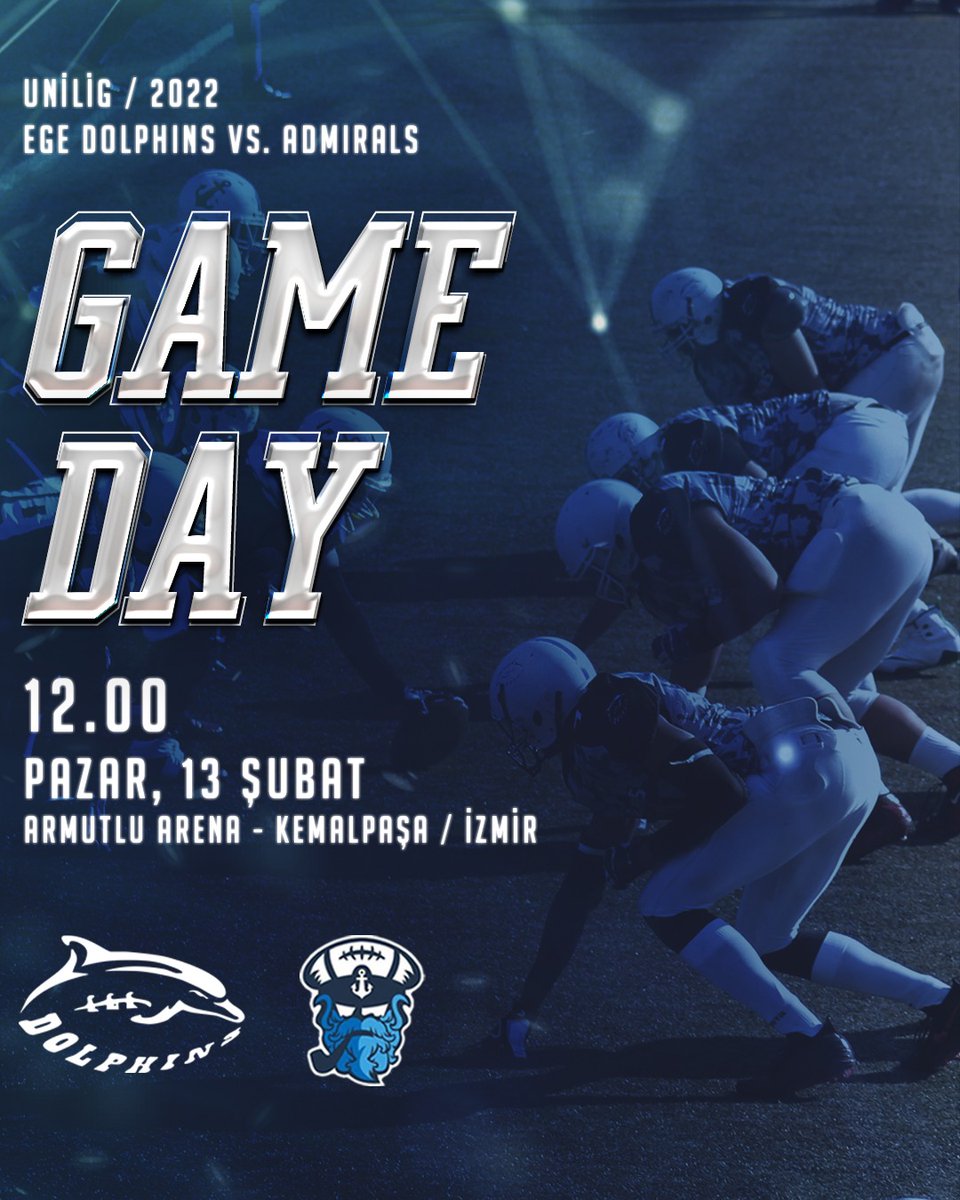 EgeDolphins's tweet photo. İzmir’de derbi zamanı! 🏈🐬 Oynadığı son sezonda grubundan "Namağlup" 🔥💪 çıkan Ege Dolphins'in; Ünilig Korumalı Futbol 2021/2022 sezonunda ilk resmi maçındaki rakibi; Yaşar Üniversitesi’dir. (Admirals) Rakibimize başarılar diler, sakatlıksız bir maç olmasını temenni ederiz.🏈🐬 https://t.co/2fQH7cVQWp
