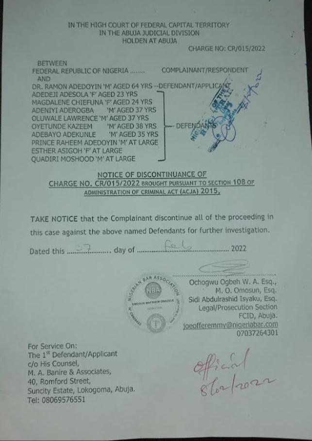 SaharaReporters's tweet photo. BREAKING: Timothy Adegoke's Murder: Nigerian Government Discontinues Suit Filed Against Hilton Hotel Owner, Adedoyin, Nine Others In Abuja Court | Sahara Reporters https://t.co/8bdK6ABbhl https://t.co/FG1ApuIY40