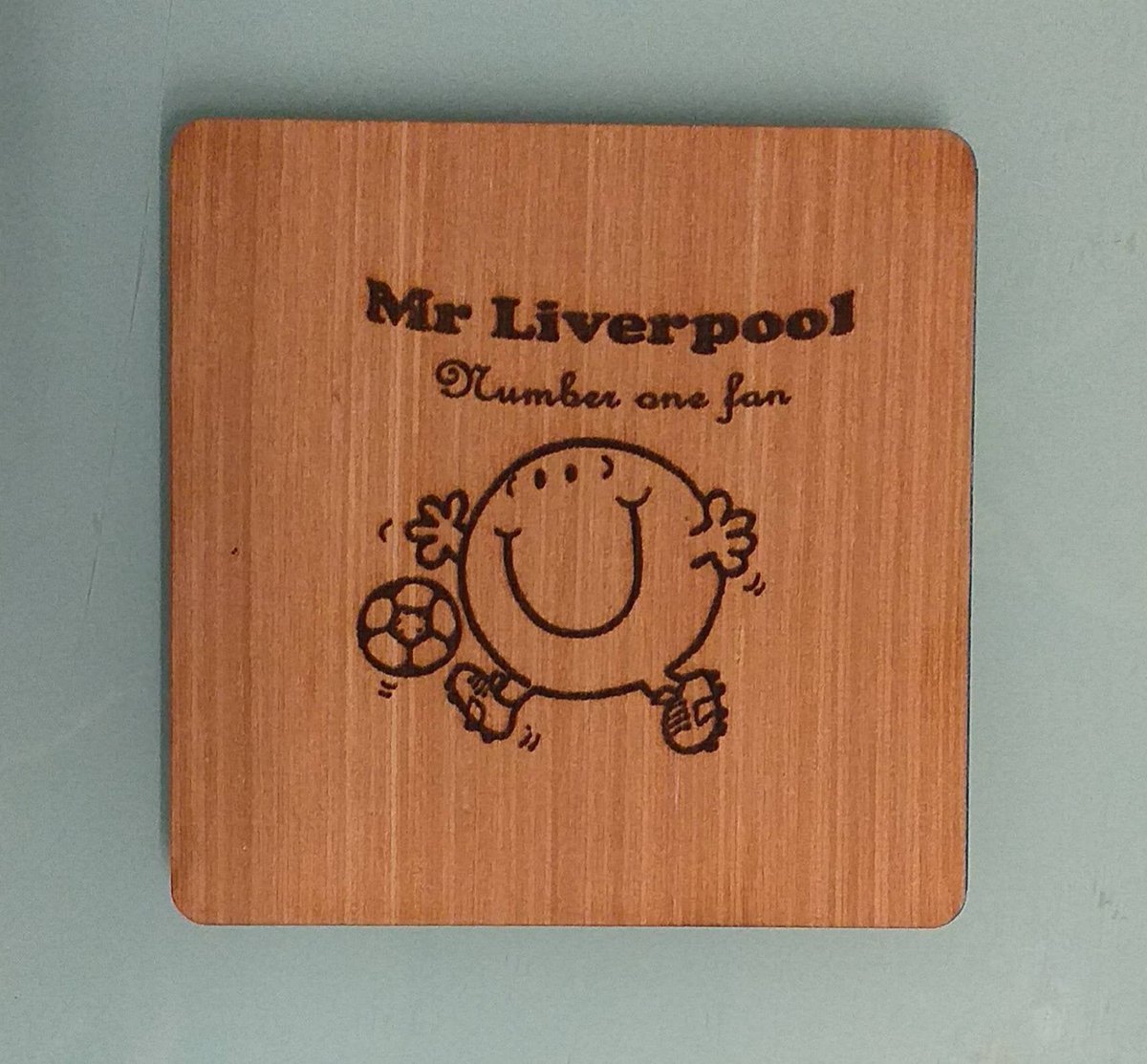 Engravinglaser1's tweet photo. Mr Liverpool Number one Fan Wooden Coaster 10cm x 10cm only £2.99 #etsy #giftideas #personalisedgift #footballteam #footballfan #football #laserengravedgift #drinkscoaster https://t.co/UF9sgXhOJC https://t.co/Tj9HzVzbXI