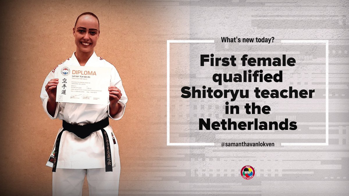 WHAT'S NEW TODAY? 

Samantha Van Lokven 🇳🇱 <a href="/SamanthavLokven/">Samantha van Lokven</a> passed the teaching exam and became the first qualified female Shitoryu teacher in the Netherlands

Congratulations! 

#Karate 🥋