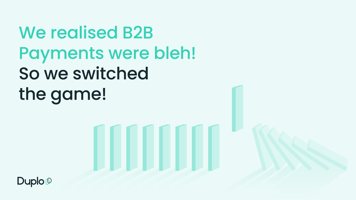 Introducing Duplo! 🎉🎉
We're building the easiest and simplest way to receive and make payments for B2B companies. 
Our goal is to make work easier for all stakeholders in business finance.
