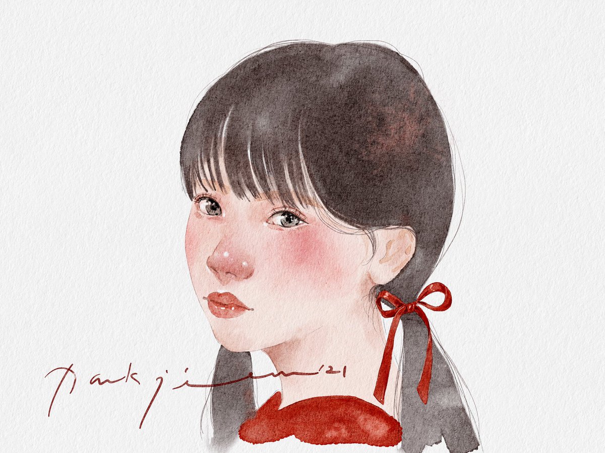 parkjiGO's tweet photo. 빨간리본소녀❤️
작년그림 다 올리고 새로그려야지!
watercolor portrait for ipad
#procreate #artwork #ipad #Watercolor https://t.co/XqddJFOMGq