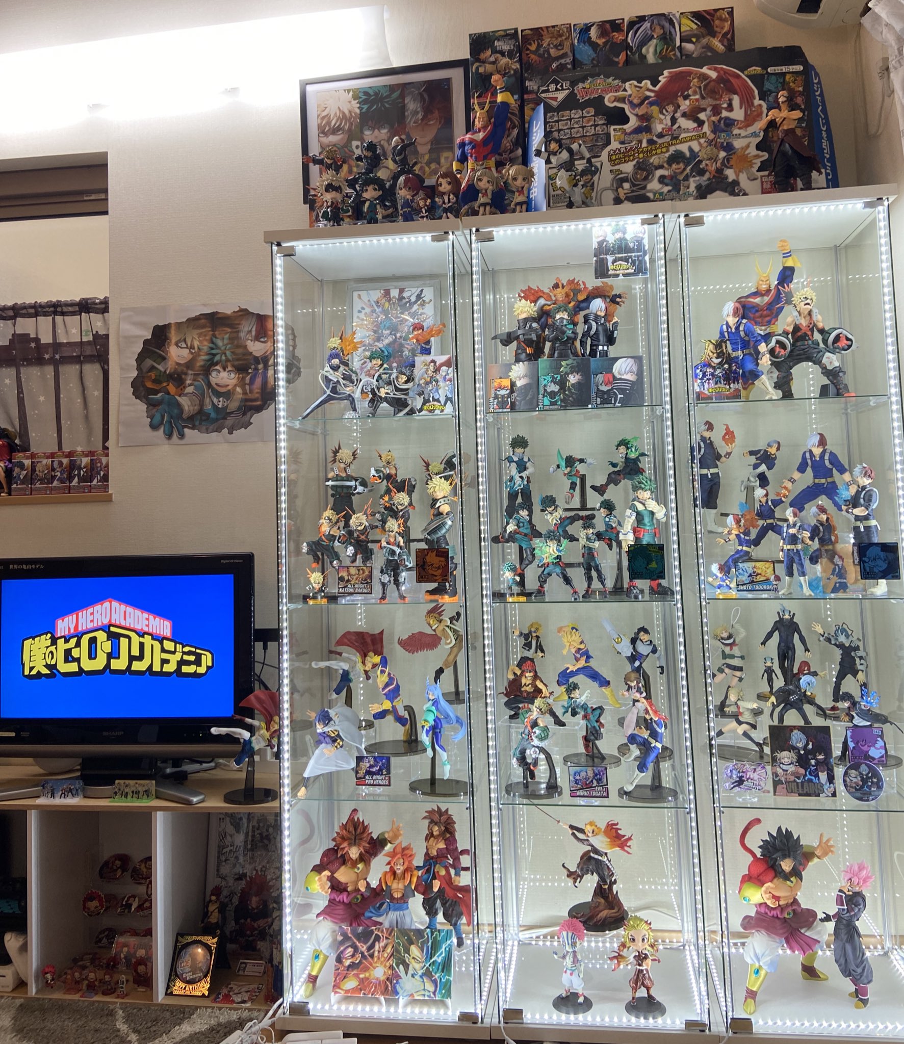 ヒロアカフィギュア、ガラスケース